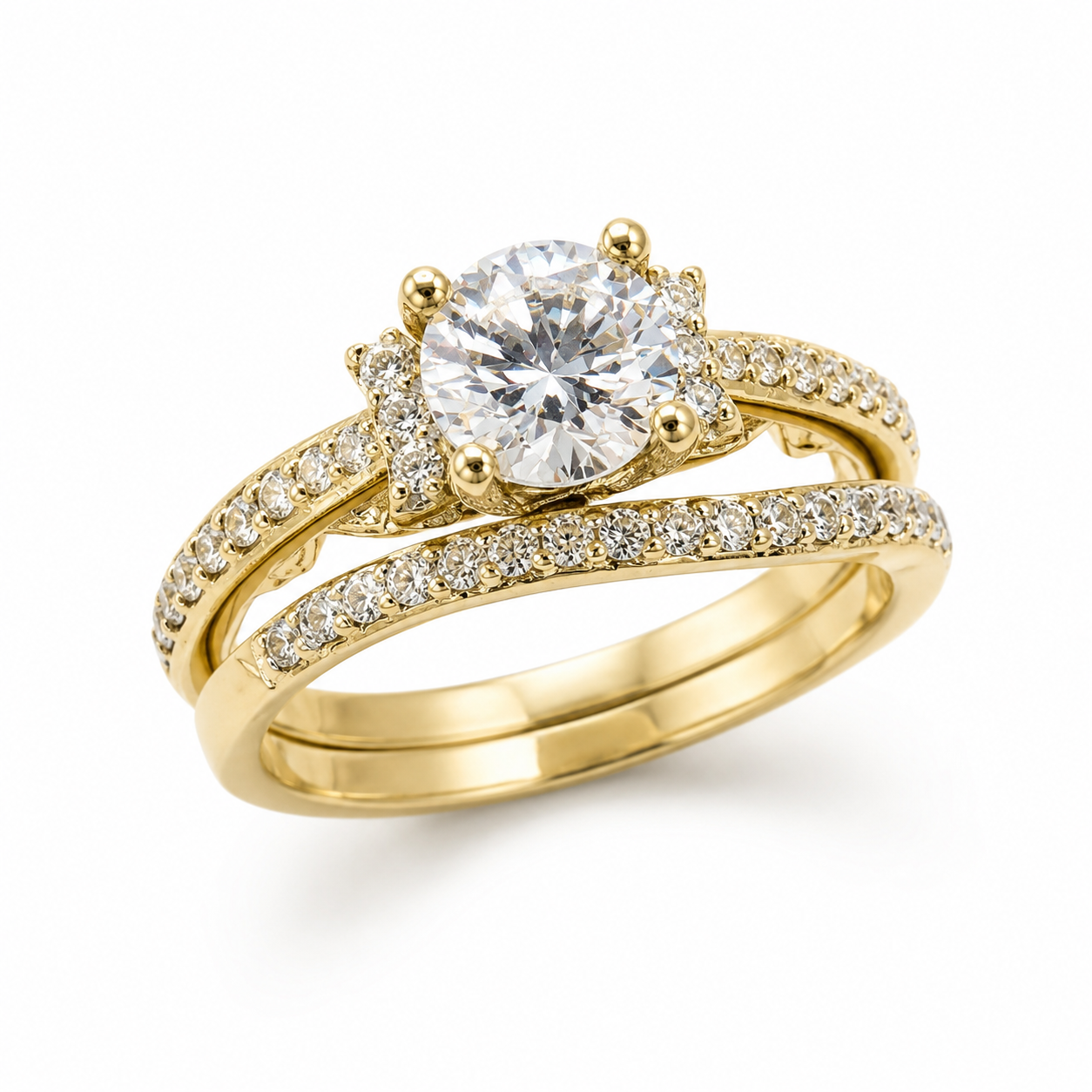 Diamond Bridal Ring Set – 10K/14K Gold