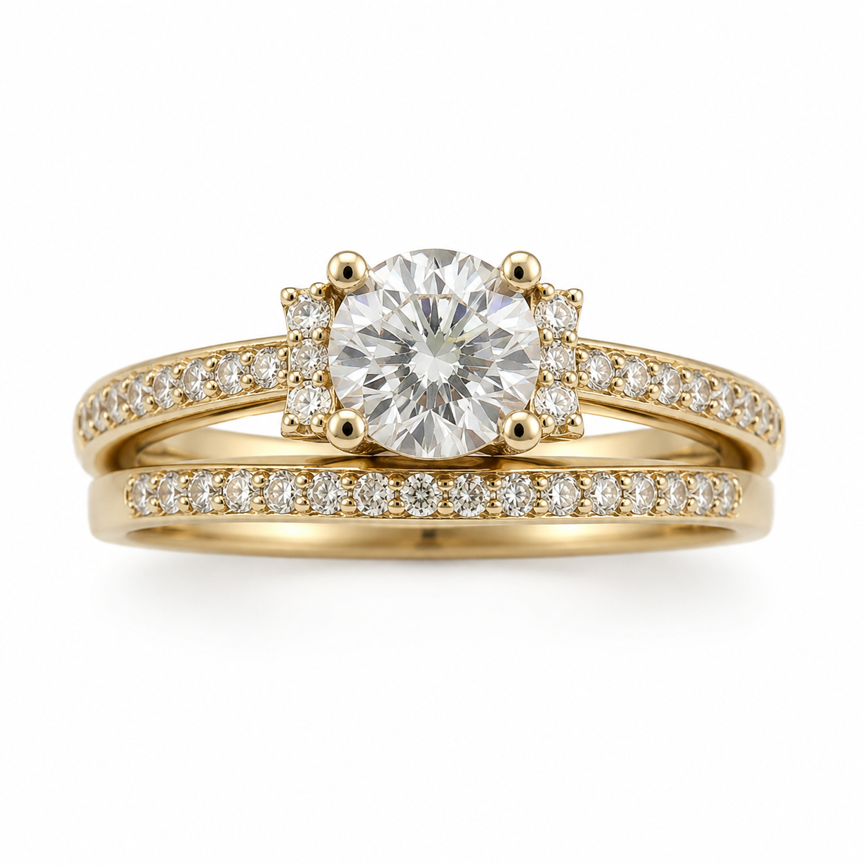 Diamond Bridal Ring Set – 10K/14K Gold