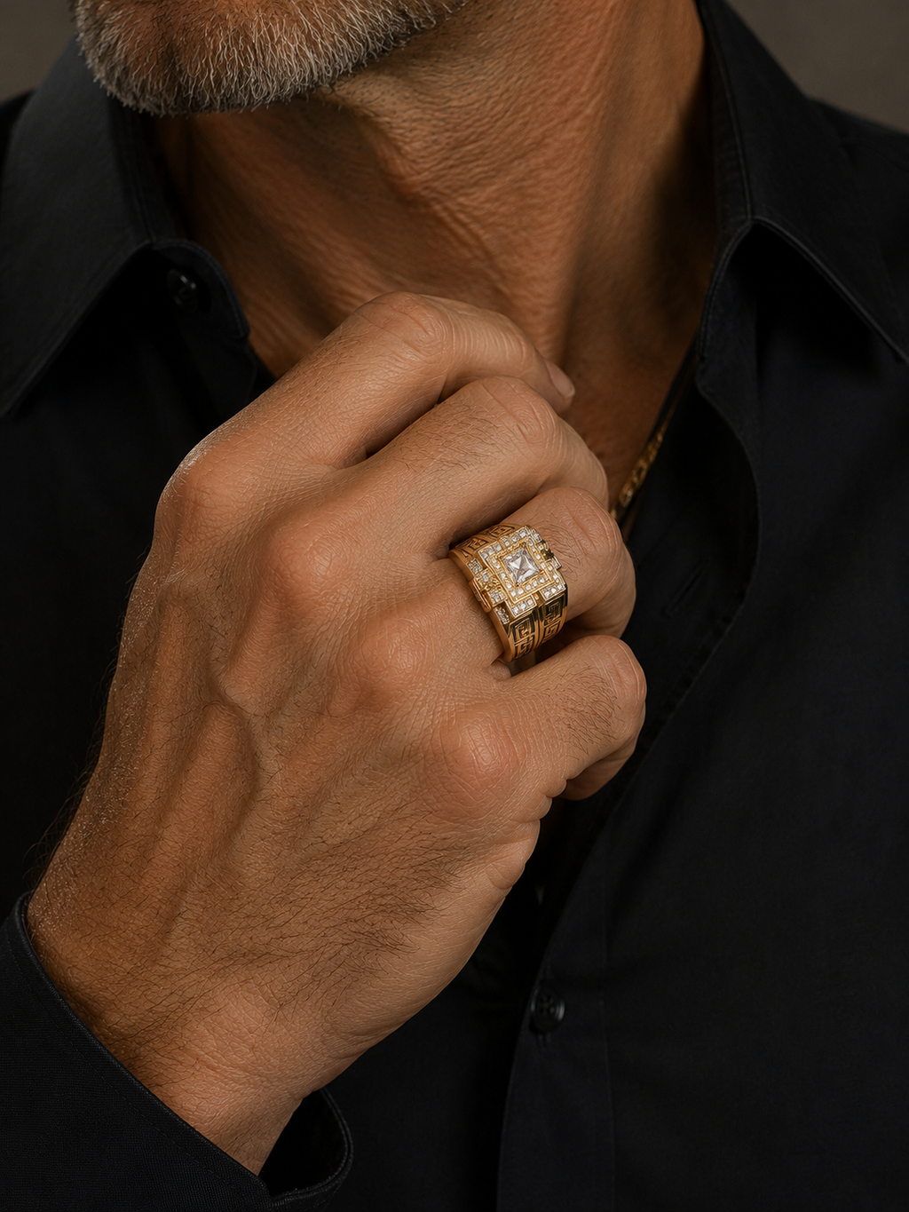 Men’s Greek Key Ring – 10K Gold