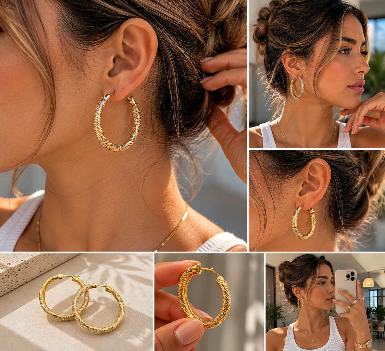 Textured Hoop Earrings