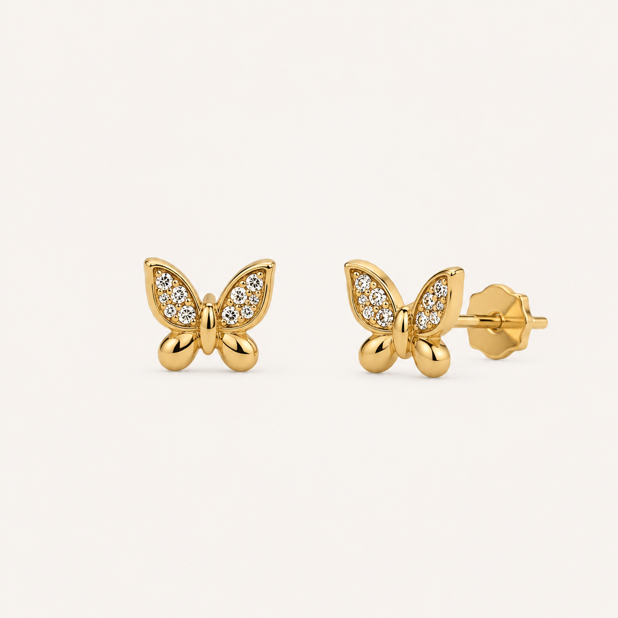Butterfly Gold Stud Earrings
