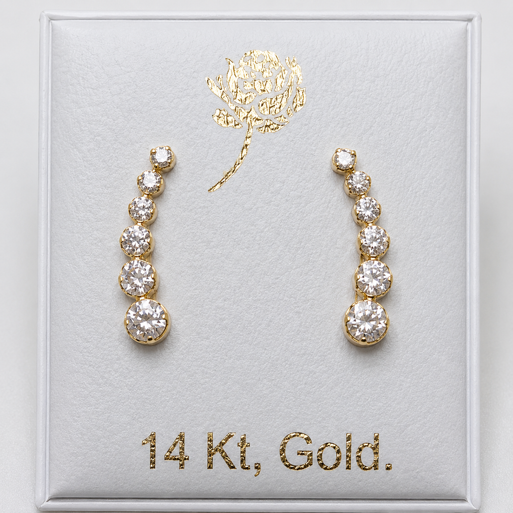 Diamond Cascade Stud Earrings