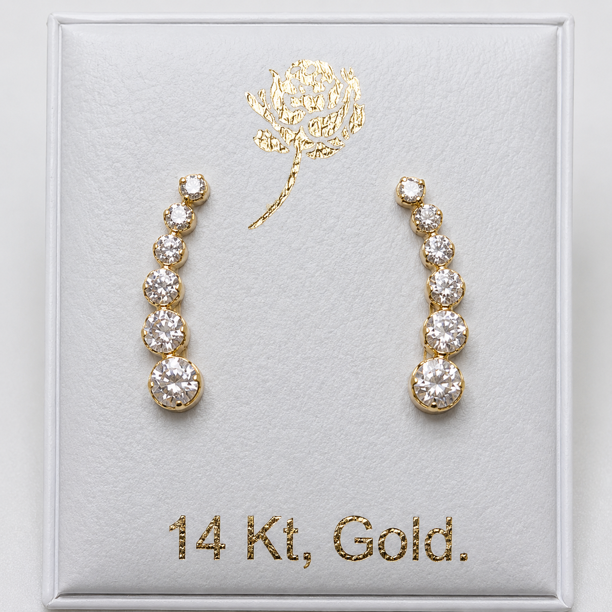 Diamond Cascade Stud Earrings