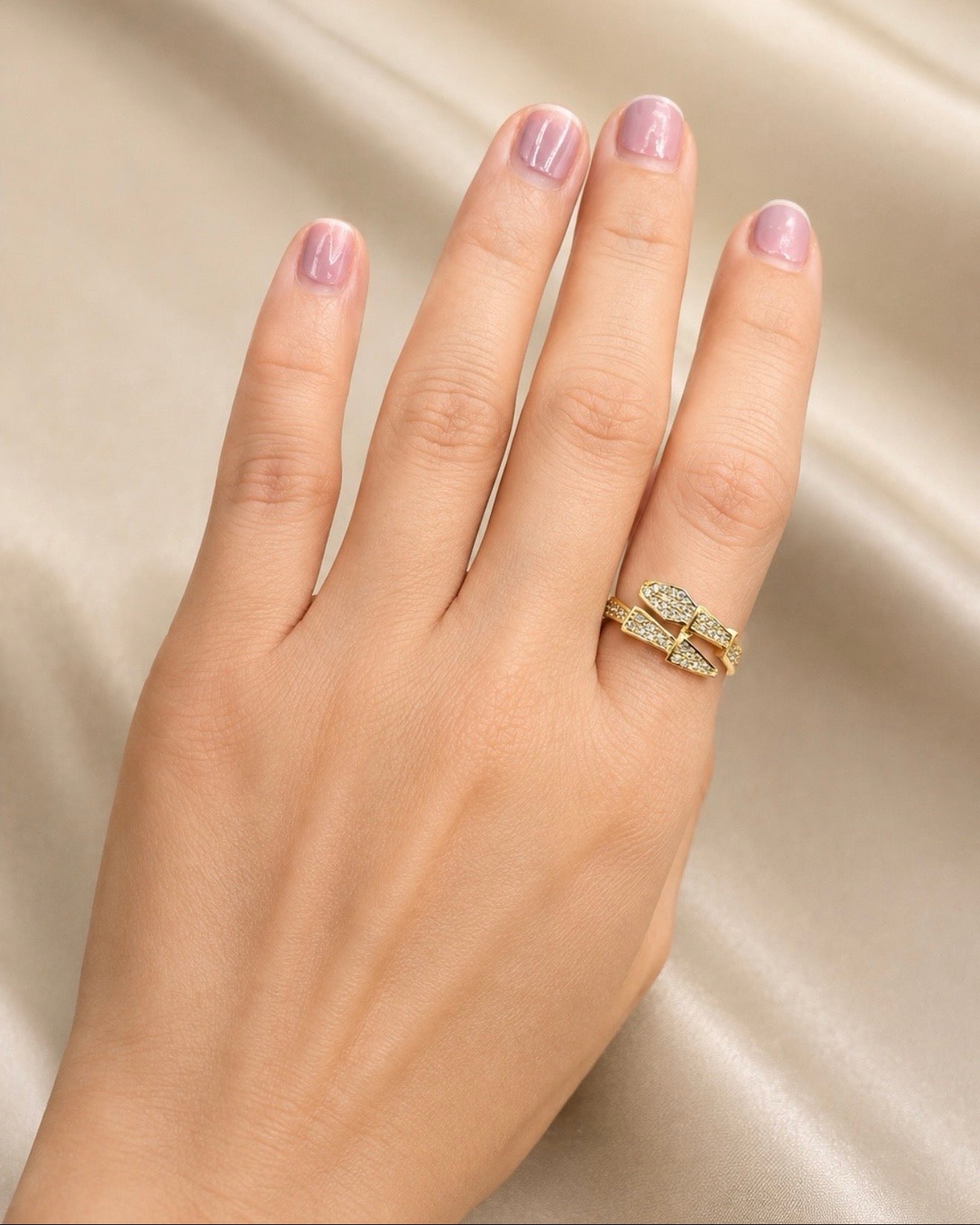 Geometric Diamond Gold Ring