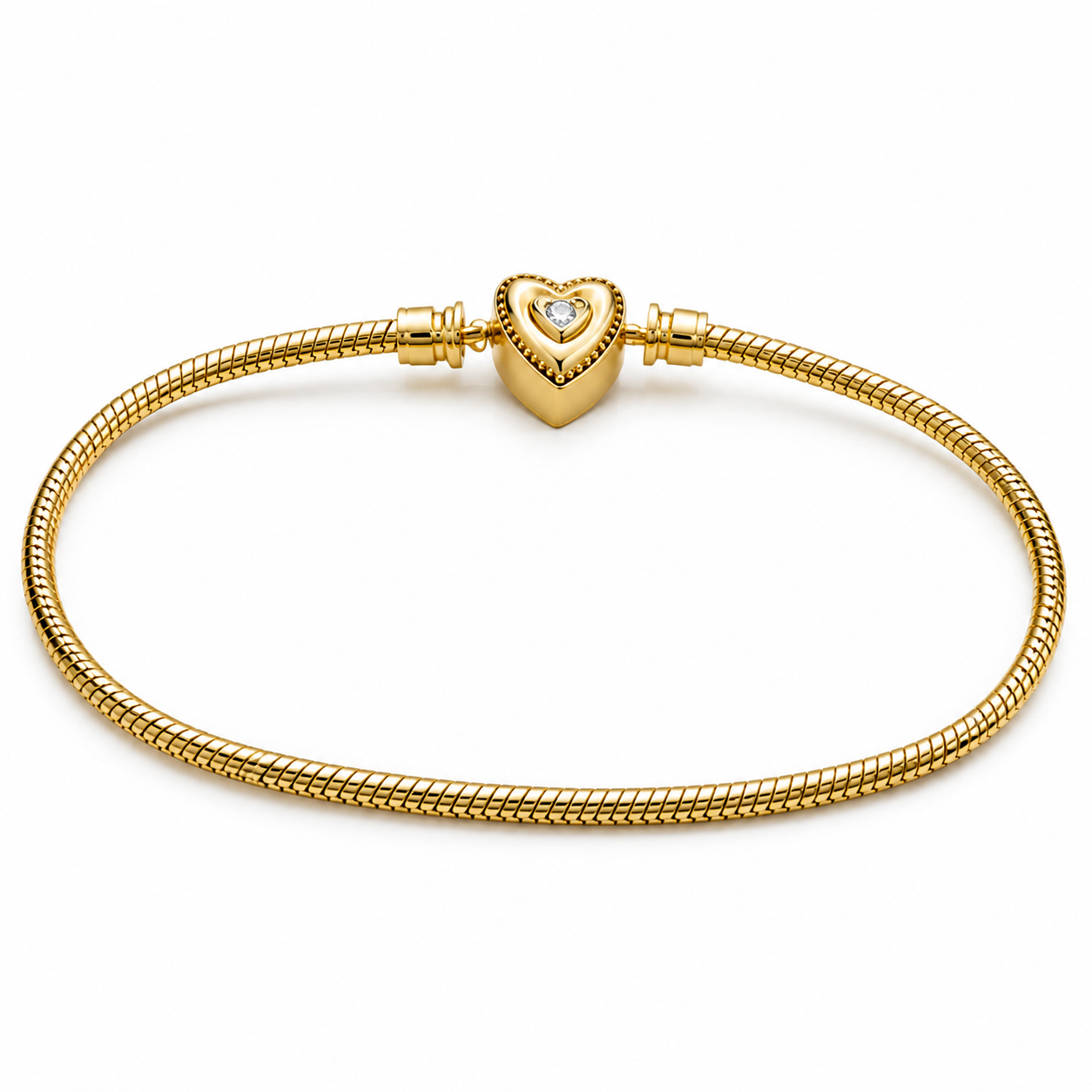 Heart Slider Pandora Bracelet 10k Gold