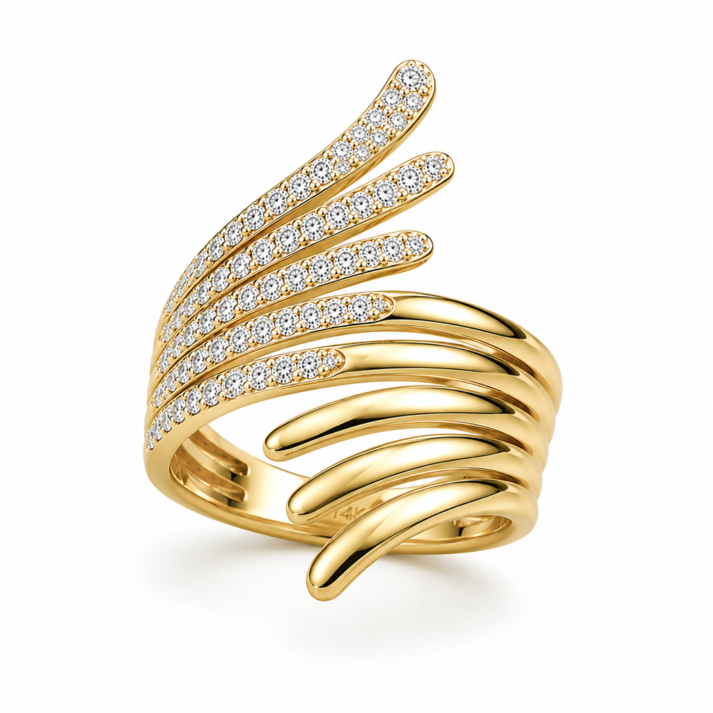 Golden Wings Diamond Ring