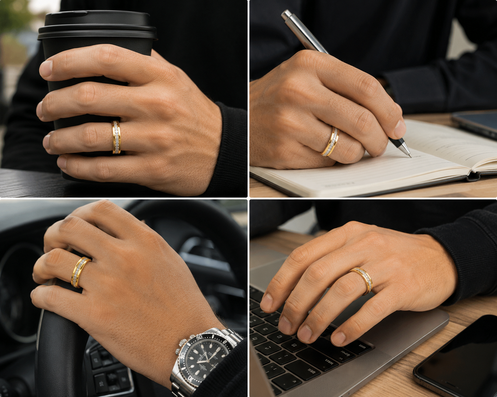 Gold Diamond-Cut Band Ring