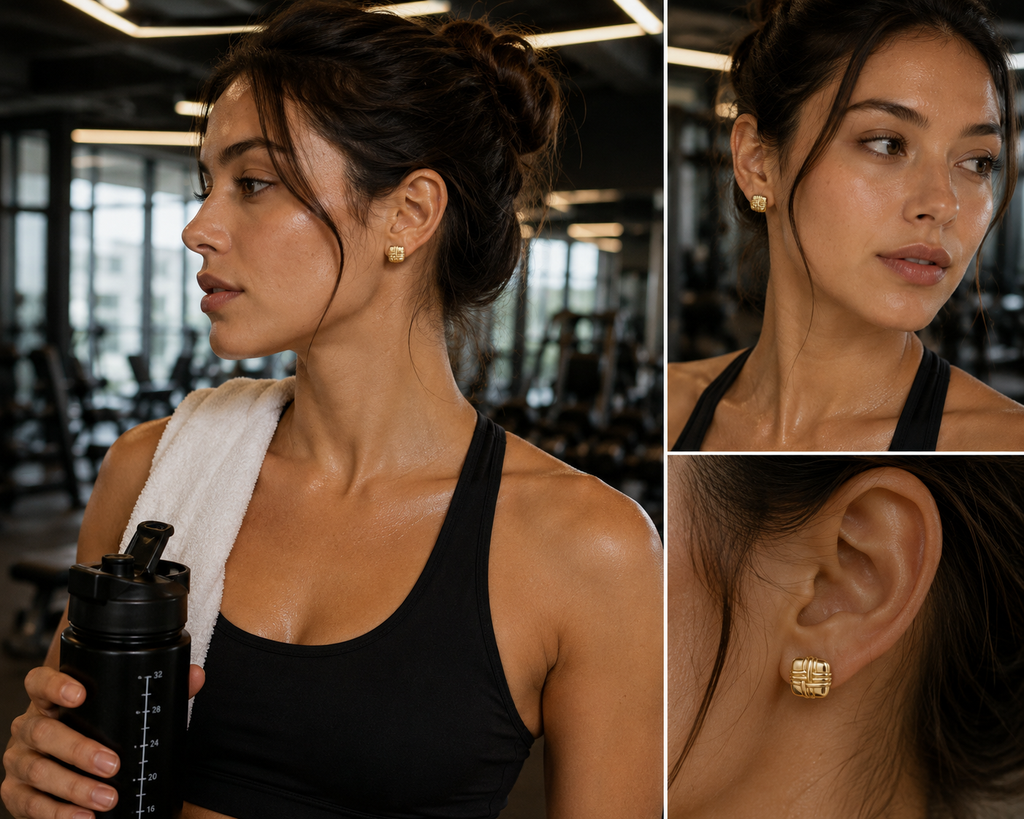 Textured Stud Earrings 10k