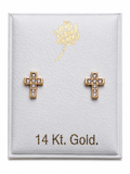 Cross Gold Stud Earrings