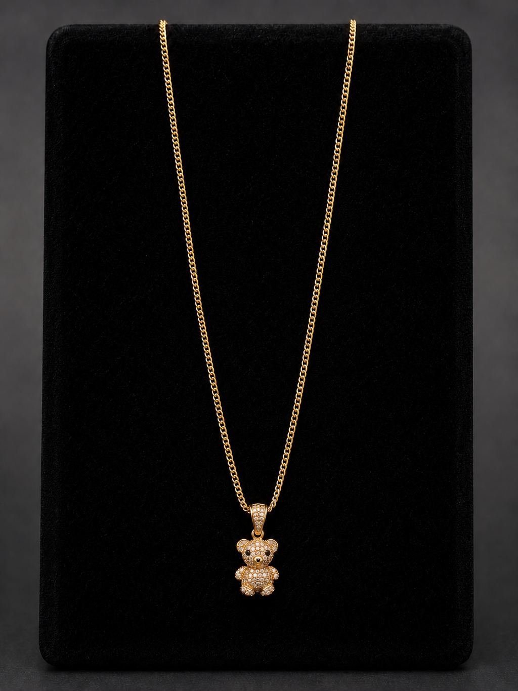Gold Teddy Bear Necklace