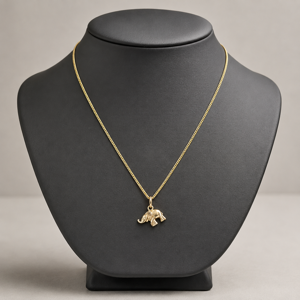 Gold Elephant Charm Necklace