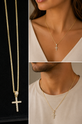 Gold Cross Pendant Necklace