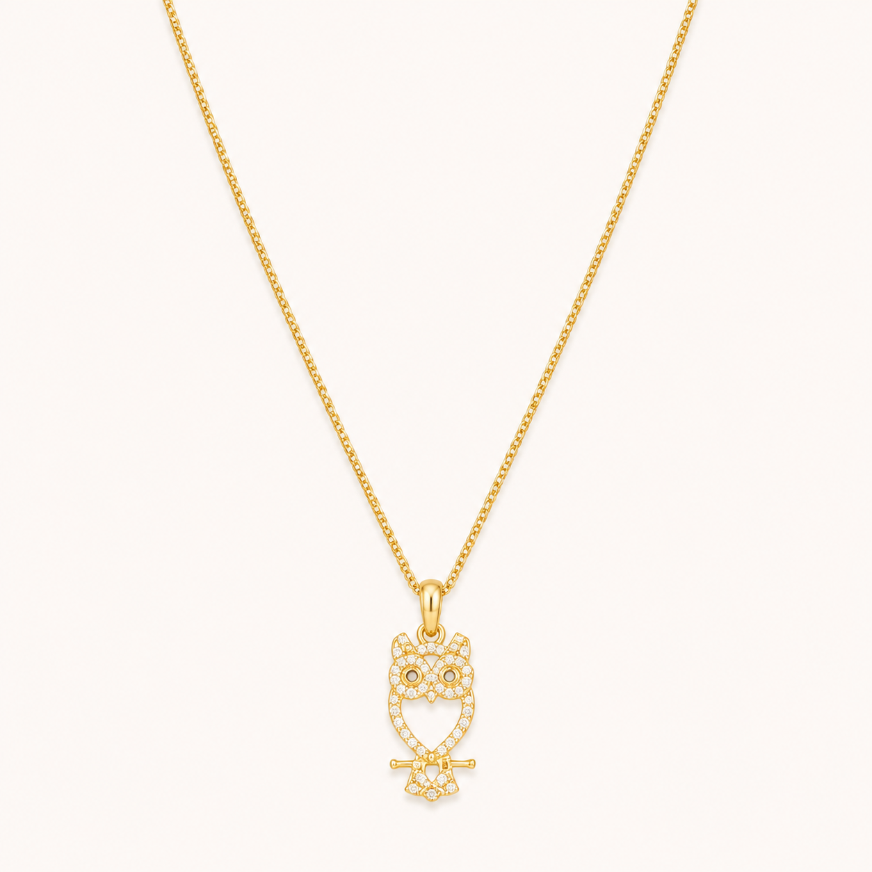 Gold Owl Pendant Necklace