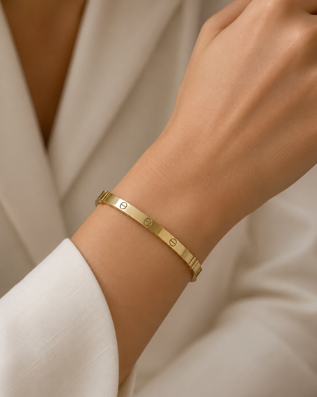 Gold Screw Bangle Bracelet