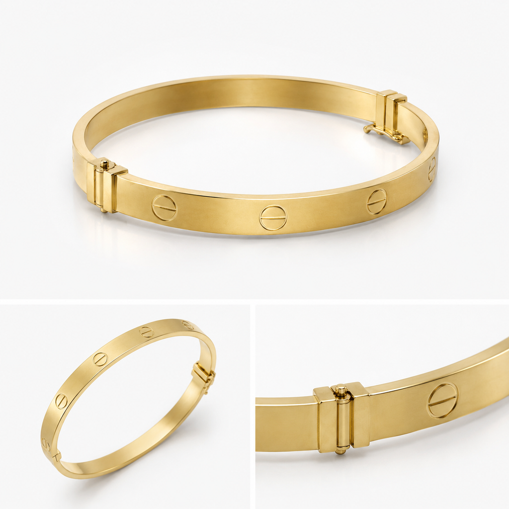 Gold Screw Bangle Bracelet
