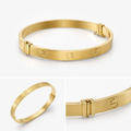 Gold Screw Bangle Bracelet