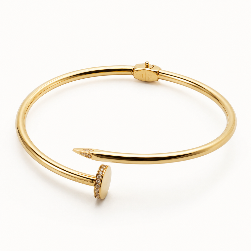 Gold Nail Bangle Bracelet