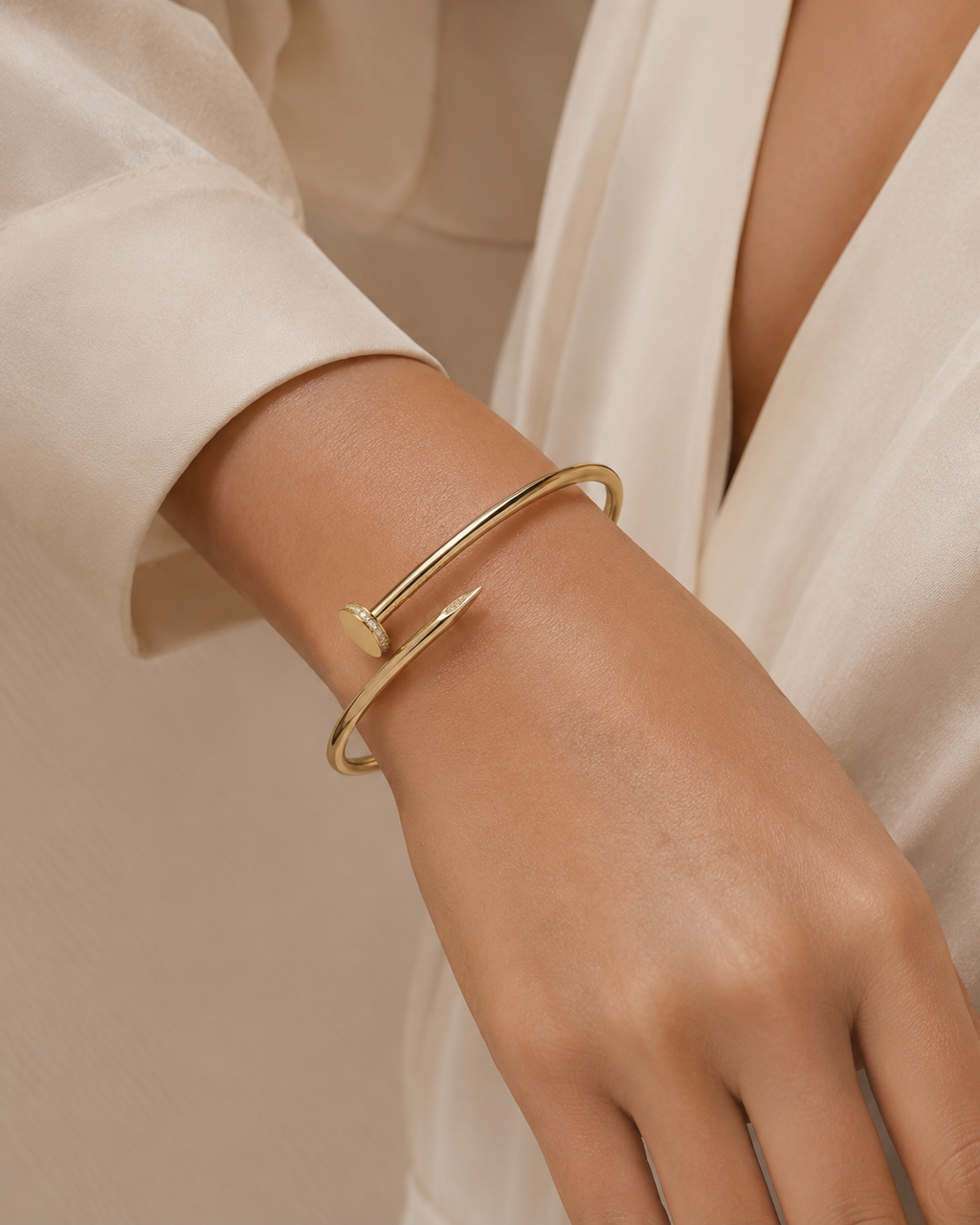 Gold Nail Bangle Bracelet