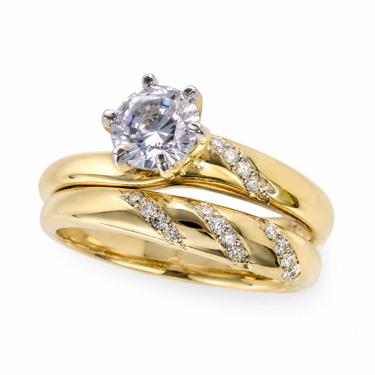 Twisted Diamond Bridal Ring Set