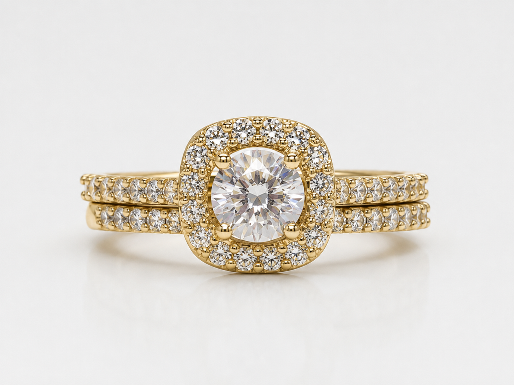 Classic Halo Bridal Ring Set