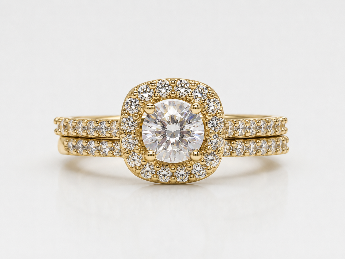 Classic Halo Bridal Ring Set