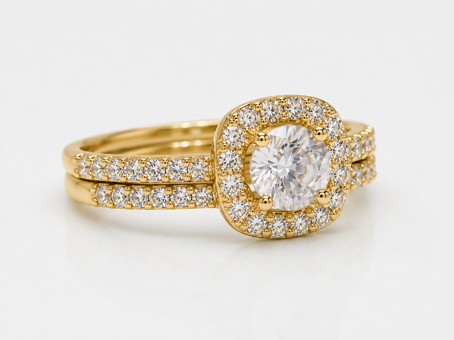 Classic Halo Bridal Ring Set