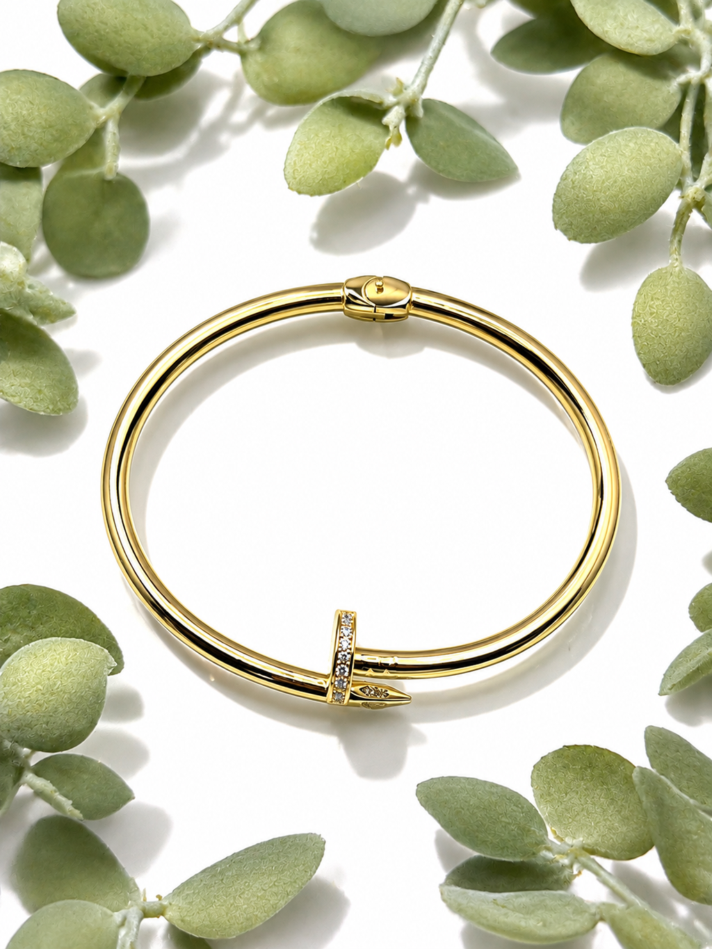 Gold Nail Bangle Bracelet